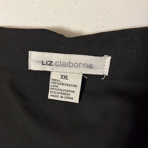 Liz Claiborne black blouse with lace. Size XXL - Picture 5 of 9